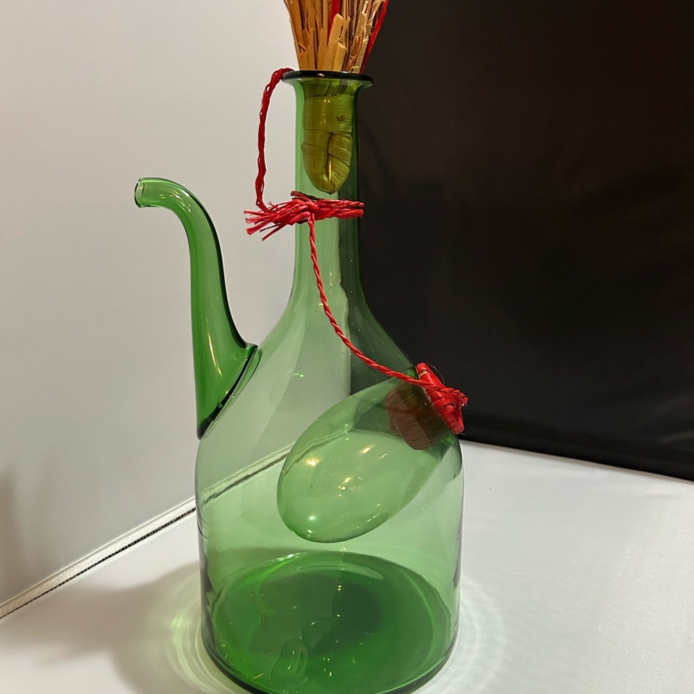 Vintage Italian Blown Glass Wine Decanter with original stoppers